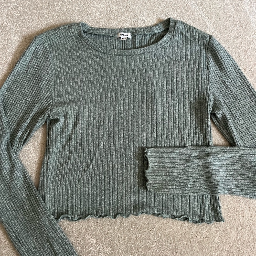 Garage Ribbed Long Sleeve Top